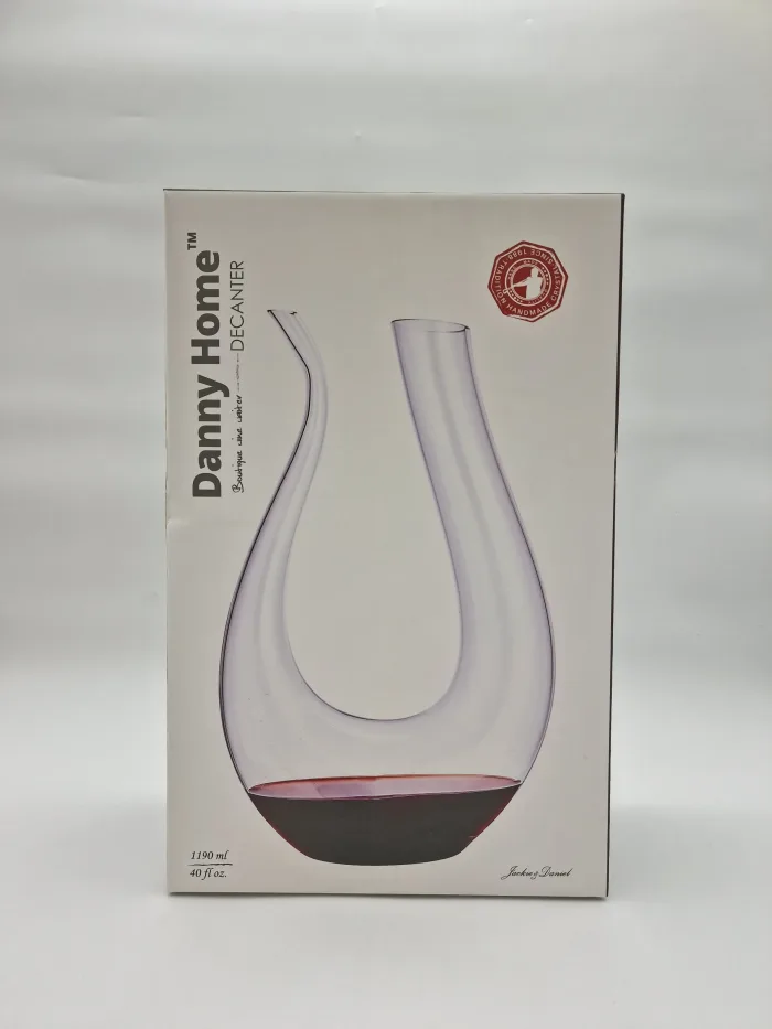 U-образна стъклена гарафа за вино - Image 3