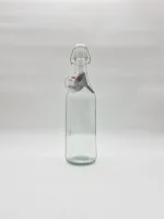 Прозрачная стеклянная бутылка для воды с зажимом — изображение 2