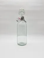 Transparent Glass Water Bottle With Clip