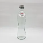 Прозрачная стеклянная бутылка для сока с зажимом