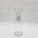 Прозрачная стеклянная бутылка для молока с зажимом