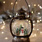 Музикален светещ Коледен фенер- Снежен човек