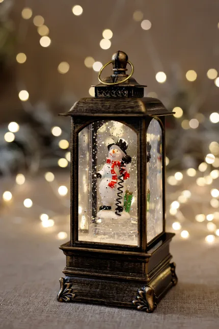 Музикален Коледен фенер- Снежен човек