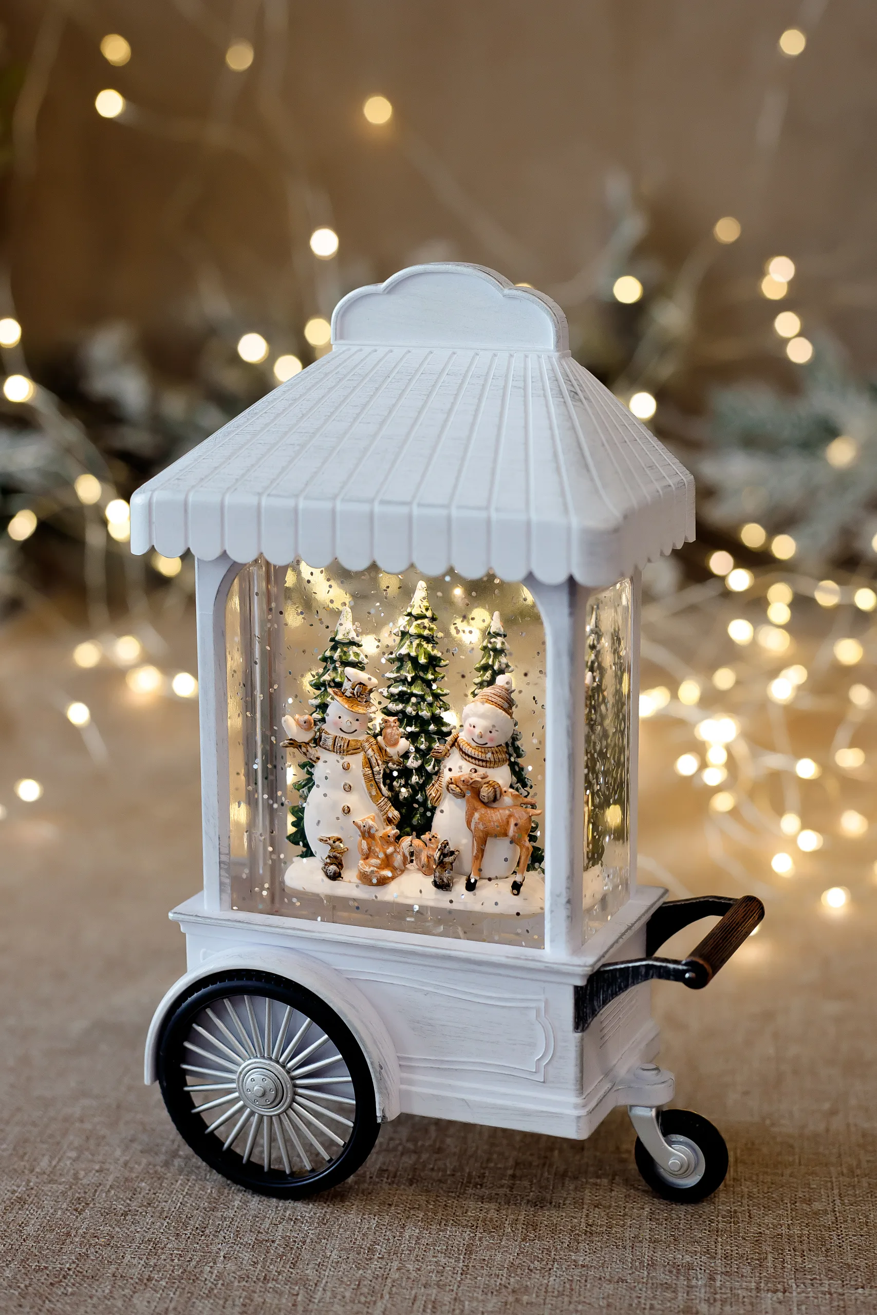 170510-23х15-70.80лв Музикален светещ Коледен фенер - Снежни човечета - Image 1