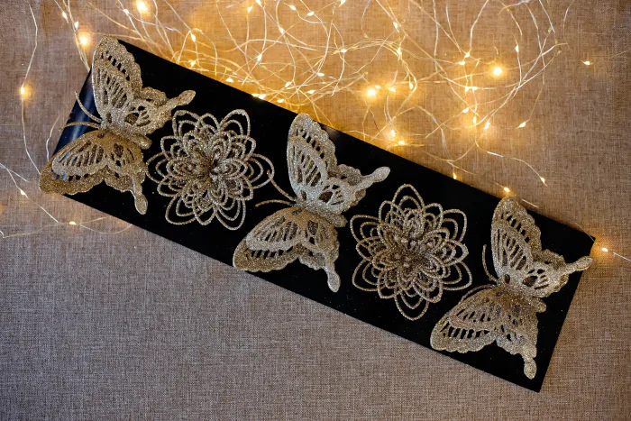 Коледна декорация с щипка - пеперуда/цвете - Image 4