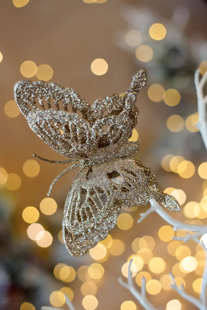 Коледна декорация с щипка - пеперуда/цвете - Image 3