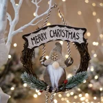 Коледна декорация за врата- Merry Christmas гном