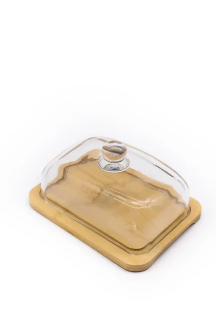 Стъклена кутия за масло на бамбукова основа