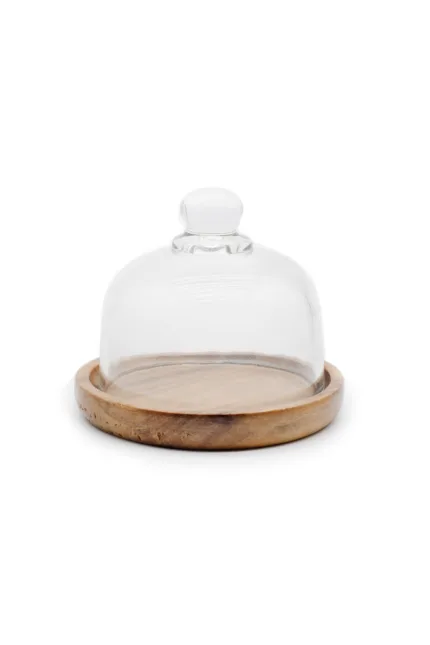 Бамбукова поставка със стъклен капак