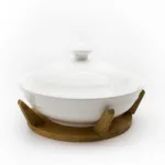 Керамична купа с капак за сервиране