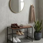Metal shoe rack, 3 tiers