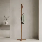 Дървена закачалка за дрехи, 8 куки