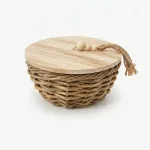 Woven basket with a lid