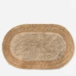 Woven jute and plush rug