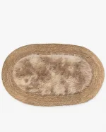 Woven jute and plush rug