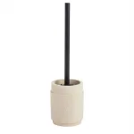 Ceramic toilet brush holder with metal brush