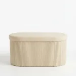 Foldable suede-effect storage stool/chest