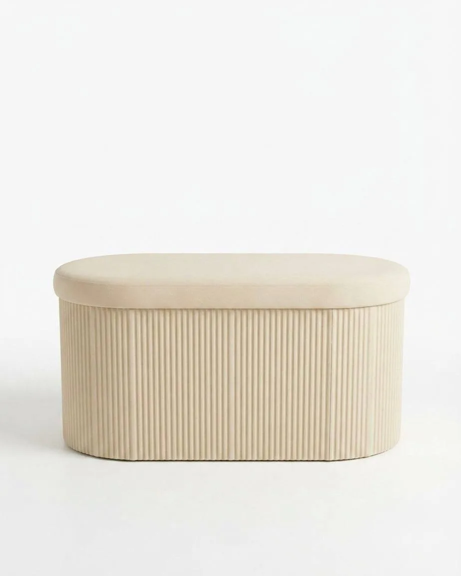 5812367808933859479 Foldable suede-effect storage stool/chest - Image 1