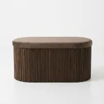 Foldable suede-effect storage stool/chest