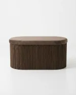 Foldable suede-effect storage stool/chest
