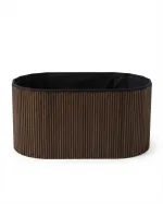 Foldable suede-effect storage stool/chest - Image 2