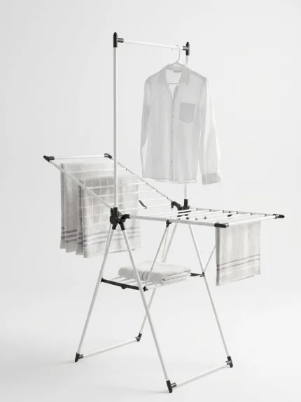 Horizontal clothes drying rack