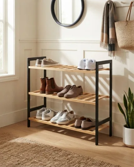 Bamboo shoe rack