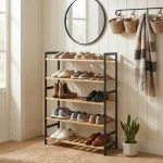 Bamboo shoe rack