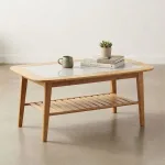 Bamboo table with a ceramic surface