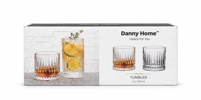 Danny Home Set of 6 Whiskey Glasses 360ml - Image 2